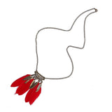 Collier Plumes Rouge